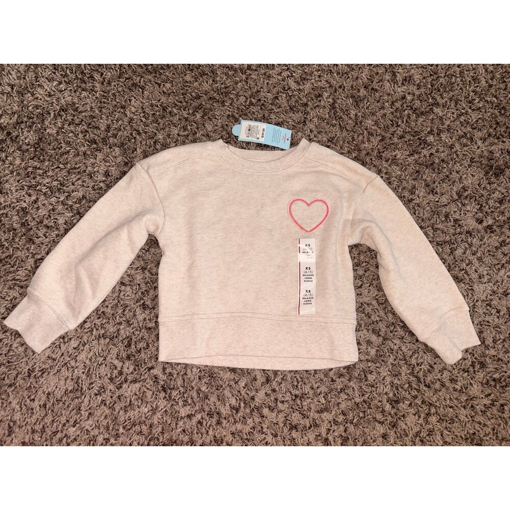 Cat‎ & Jack Girls French Terry Pullover Sweater XS 4/5 NWT